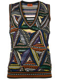 zigzag metallic knitted tank