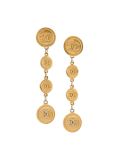 dangle button clip-on earrings