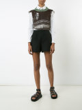 distressed knit cropped vest 