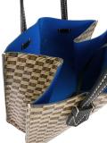 double handles checked tote