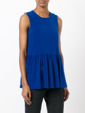 ruffle hem sleeveless blouse