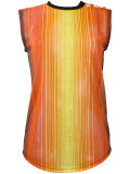 striped gauze sleeveless T-shirt