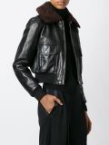 shearling collar bomber jacket