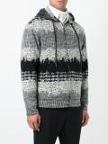 patterned zipped hoodie