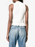 sleeveless knitted peplum top