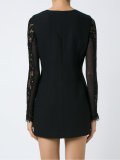 lace sleeves fitted dress