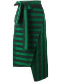 stripe asymmetric skirt