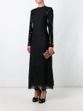 lace long flared dress