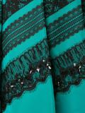 lace appliqué pleated dress