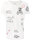 embroidered punk detail T-shirt