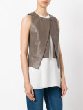 panelled sleeveless top