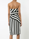 cut-out detail striped dress