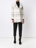 striped furred effect jacket