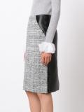 bouclé panel pencil skirt