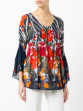 floral print V-neck blouse