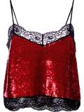 sequinned lace camisole top