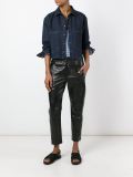 contrast seam cropped denim jacket