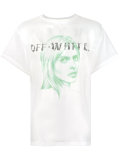 face print sheer T-shirt