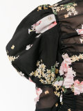floral print puffy sleeve blouse