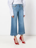 Wide leg scalloped hem jeans