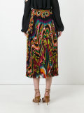 abstract print pleated skirt