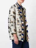 pom-pom trim jacquard coat 