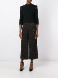 jacquard wide leg cropped trousers