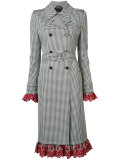 checked double breasted coat 