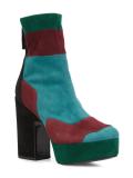 colour block platform ankle boots