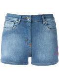 heart patch denim shorts