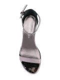 high shine trim sandals 
