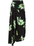asymmetric floral skirt