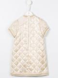 knitted trim quilted dress