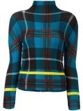 'Tartan' high neck knitted top