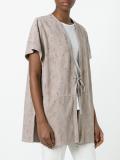 tied fastening shortsleeved coat