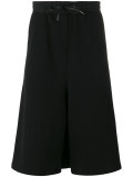 layered oversized track shorts 