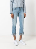 frayed cropped jeans