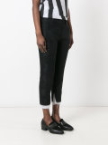 cropped trousers with contrast layer