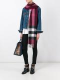 checked embroidered scarf