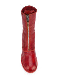 front zip calf-length boots
