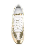 metallic lace-up sneakers