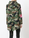 embroidered hooded parka