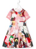 printed organza collar dress