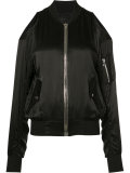 open shoulder bomber jacket