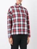 checked high neck shirt