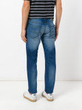 stonewashed slim-fit jeans