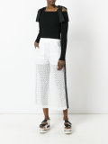 layered cut out trousers 
