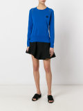 logo embroidered knitted sweater