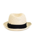 Grosgrain trim straw hat 