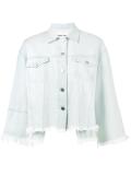 frayed hem denim jacket